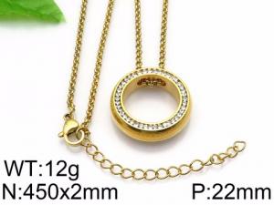 SS Gold-Plating Necklace - KN31879-Z