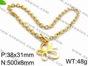 SS Gold-Plating Necklace - KN32255-Z