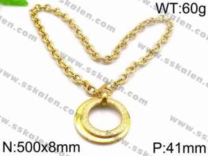 SS Gold-Plating Necklace - KN32256-Z