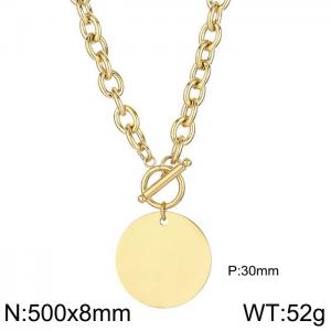 SS Gold-Plating Necklace - KN32258-Z