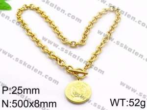 SS Gold-Plating Necklace - KN32259-Z