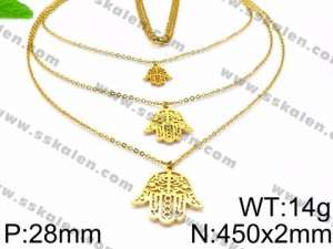 SS Gold-Plating Necklace - KN32555-Z