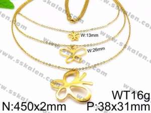 SS Gold-Plating Necklace - KN32556-Z