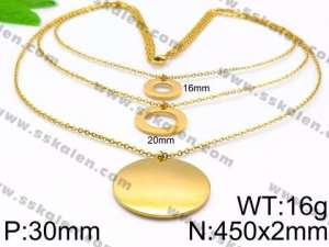 SS Gold-Plating Necklace - KN32559-Z