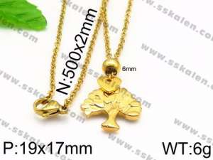 SS Gold-Plating Necklace - KN32663-Z