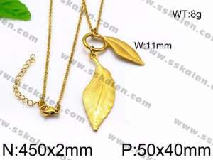 SS Gold-Plating Necklace - KN32873-Z
