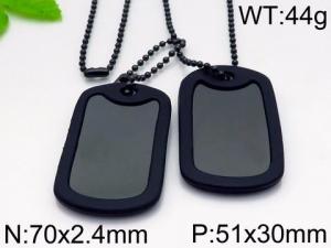 Stainless Steel Black-plating Necklace - KN32976-KL