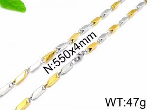 SS Gold-Plating Necklace - KN33301-Z