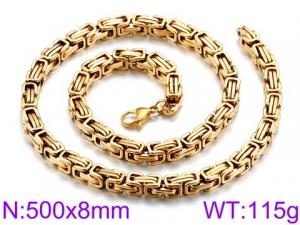 SS Gold-Plating Necklace - KN33494-Z