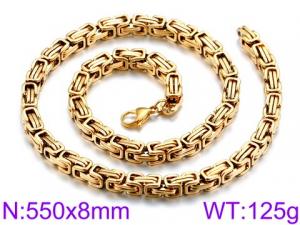 SS Gold-Plating Necklace - KN33495-Z