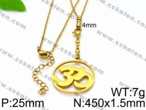 SS Gold-Plating Necklace - KN33848-Z