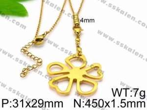 SS Gold-Plating Necklace - KN33870-Z