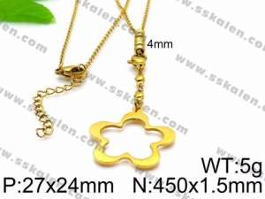 SS Gold-Plating Necklace - KN33873-Z