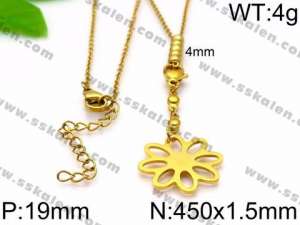 SS Gold-Plating Necklace - KN33884-Z