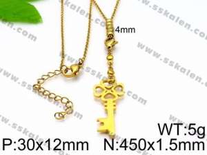 SS Gold-Plating Necklace - KN33886-Z