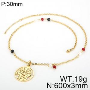 SS Gold-Plating Necklace - KN33966-K