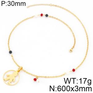 SS Gold-Plating Necklace - KN34002-K