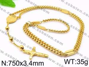 SS Gold-Plating Necklace - KN34208-KJ