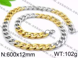 SS Gold-Plating Necklace - KN34236-KJ