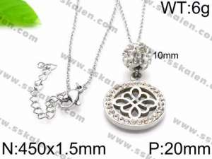 Stainless Steel Stone Necklace - KN34405-Z