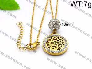 Stainless Steel Stone Necklace - KN34440-Z