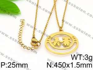 SS Gold-Plating Necklace - KN35058-Z