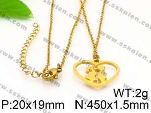 SS Gold-Plating Necklace - KN35059-Z