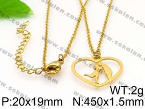 SS Gold-Plating Necklace - KN35063-Z