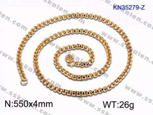 SS Gold-Plating Necklace - KN35279-Z