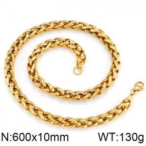 SS Gold-Plating Necklace - KN35338-K