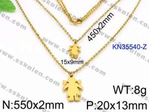SS Gold-Plating Necklace - KN35540-Z