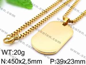 SS Gold-Plating Necklace - KN35669-Z