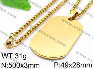 SS Gold-Plating Necklace - KN35677-Z