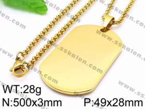 SS Gold-Plating Necklace - KN35679-Z