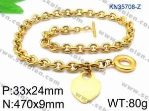 SS Gold-Plating Necklace - KN35708-Z