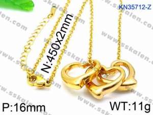 SS Gold-Plating Necklace - KN35712-Z