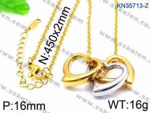 SS Gold-Plating Necklace - KN35713-Z