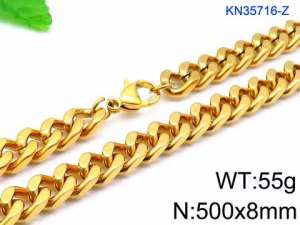 SS Gold-Plating Necklace - KN35716-Z