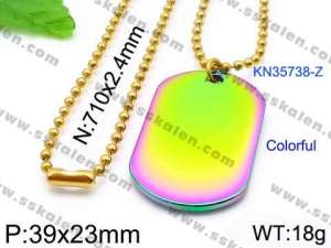 SS Gold-Plating Necklace - KN35738-Z