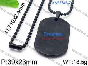 Stainless Steel Black-plating Necklace - KN35743-Z