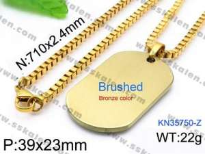 SS Gold-Plating Necklace - KN35750-Z