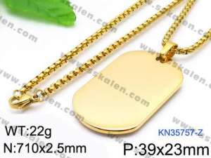 SS Gold-Plating Necklace - KN35757-Z