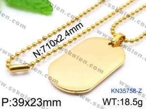 SS Gold-Plating Necklace - KN35758-Z