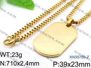 SS Gold-Plating Necklace - KN35759-Z