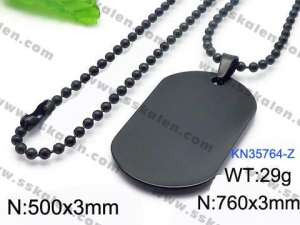 Stainless Steel Black-plating Necklace - KN35764-Z
