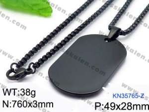 Stainless Steel Black-plating Necklace - KN35765-Z