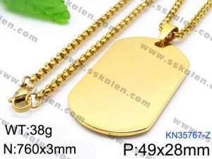 SS Gold-Plating Necklace - KN35767-Z