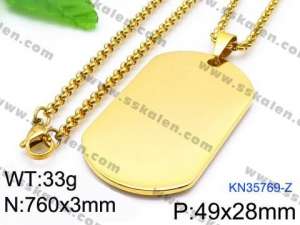 SS Gold-Plating Necklace - KN35769-Z