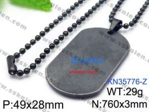 Stainless Steel Black-plating Necklace - KN35776-Z