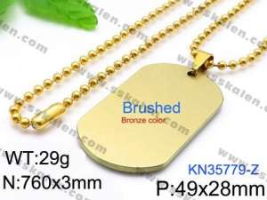 SS Gold-Plating Necklace - KN35779-Z